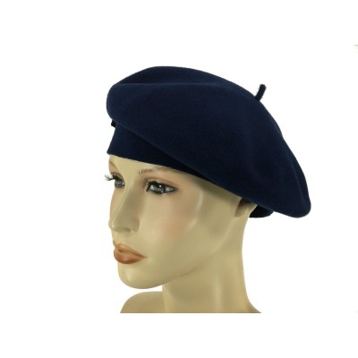 Laulhere 100% Wool  French Beret Hat Coco Blue with Bow  Made In France 7 7 1/8  eb-16762746